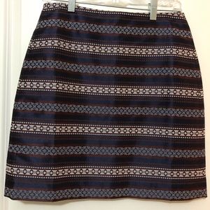 LOFT Navy Patterned Mini-Skirt